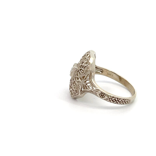14K Antique Filigree Ring