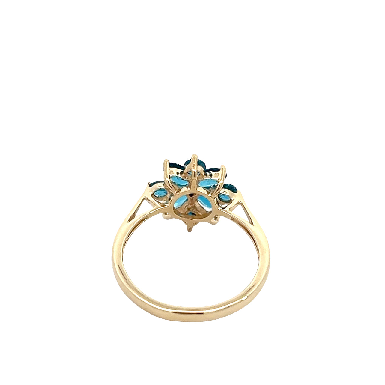Blue Topaz Flower Ring