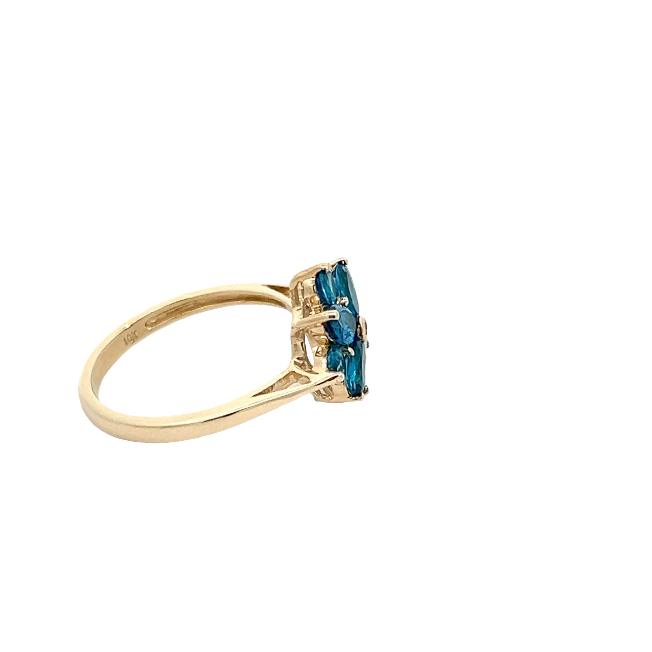 Blue Topaz Flower Ring