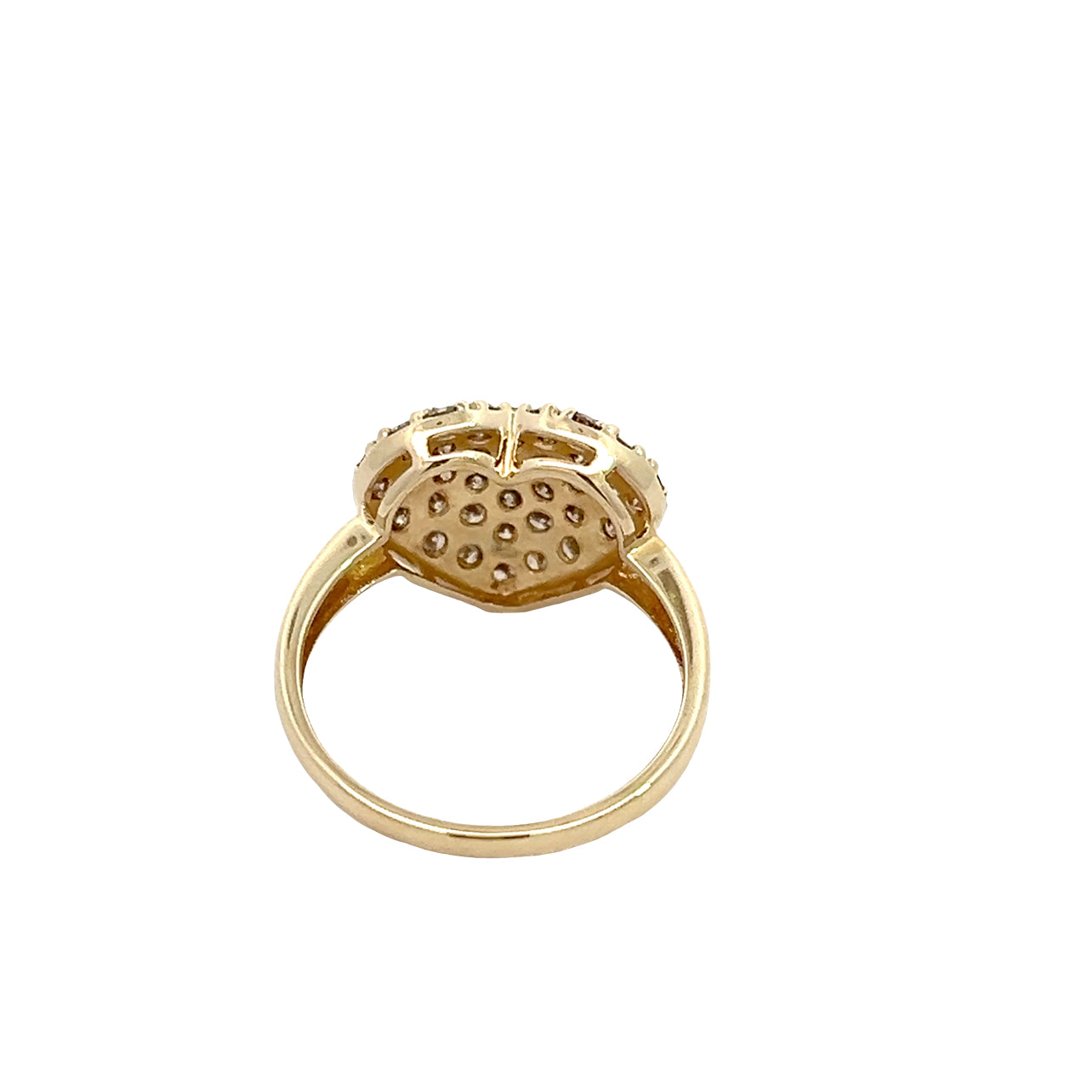 14K Diamond Cluster Heart Ring