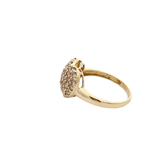 14K Diamond Cluster Heart Ring
