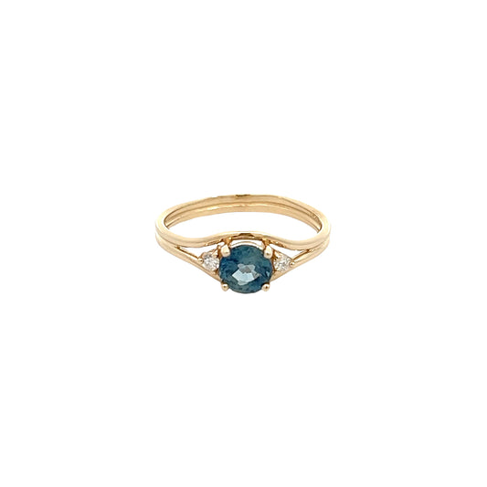 14K Blue Topaz Ring