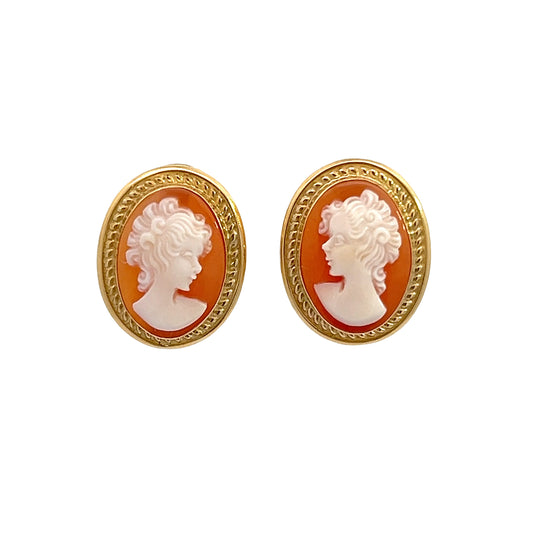 18K Cameo Earrings