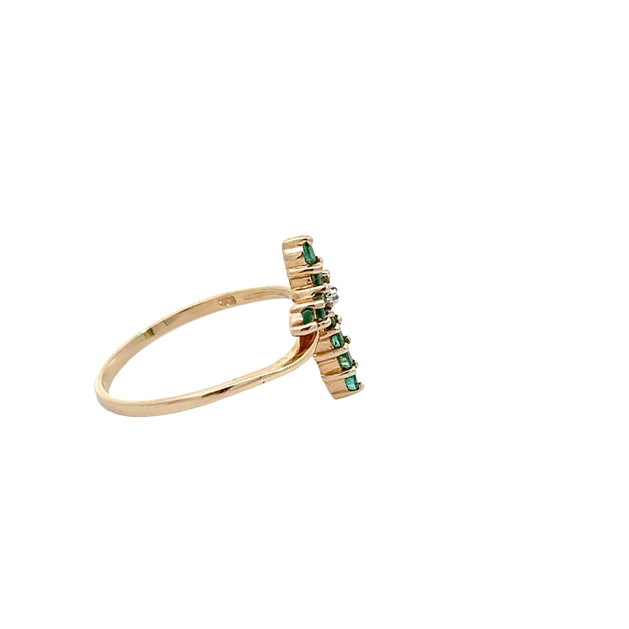 Emerald Cross Ring