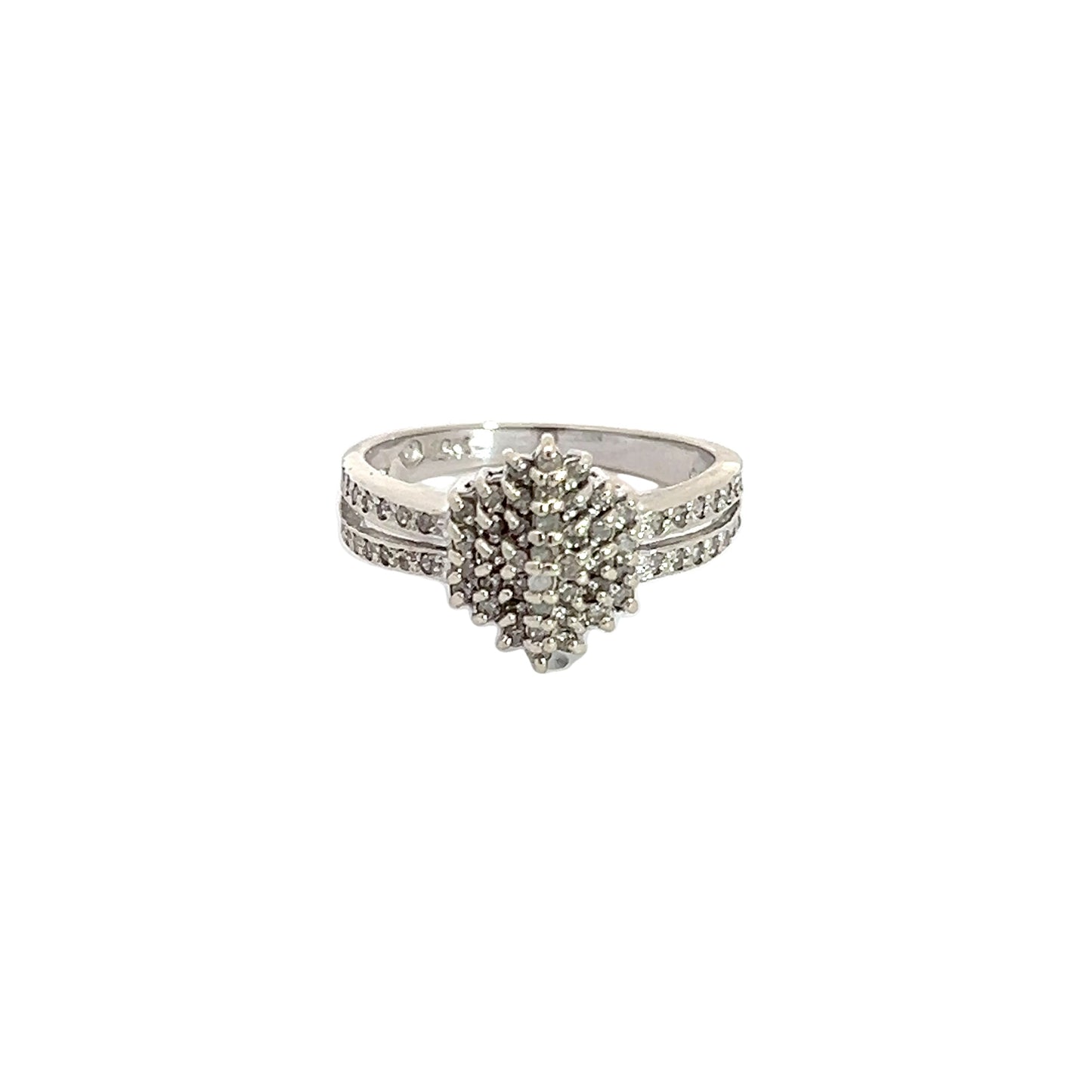 White Gold Diamond Cluster Ring