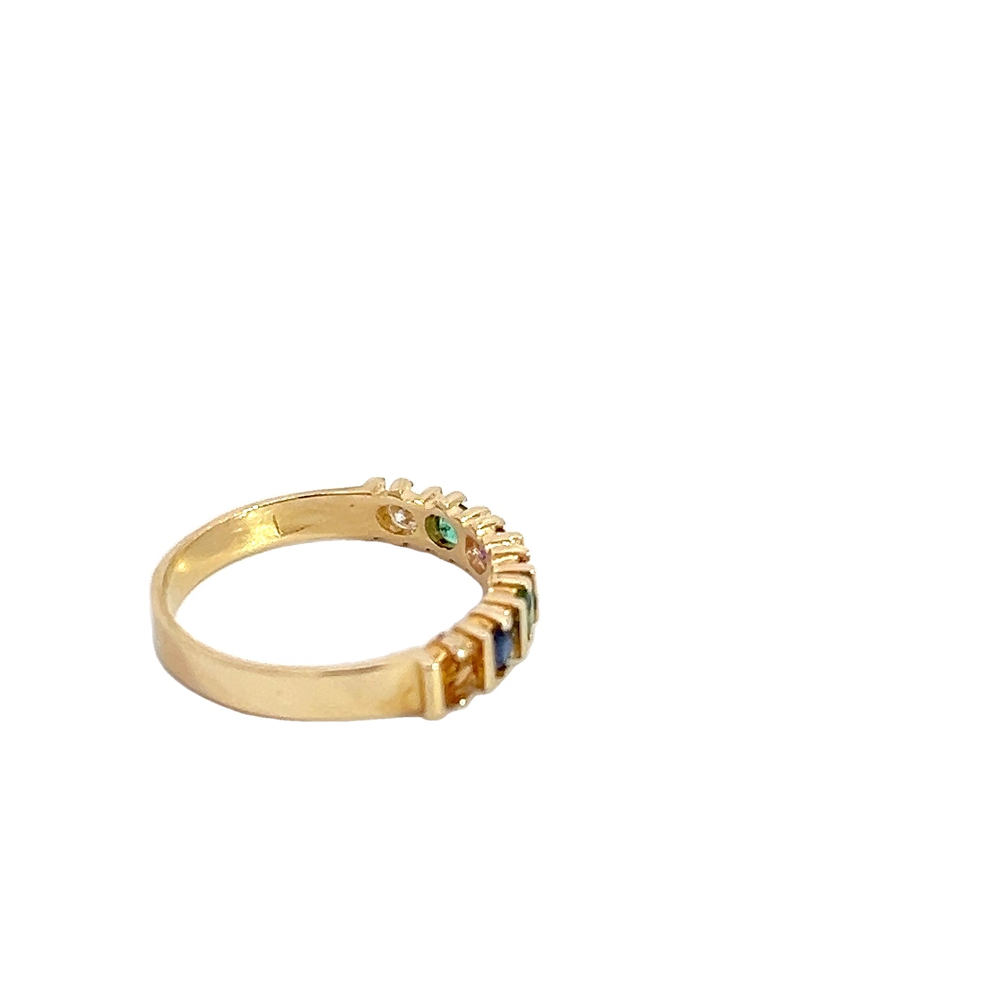 14K Colored Gemstone Band