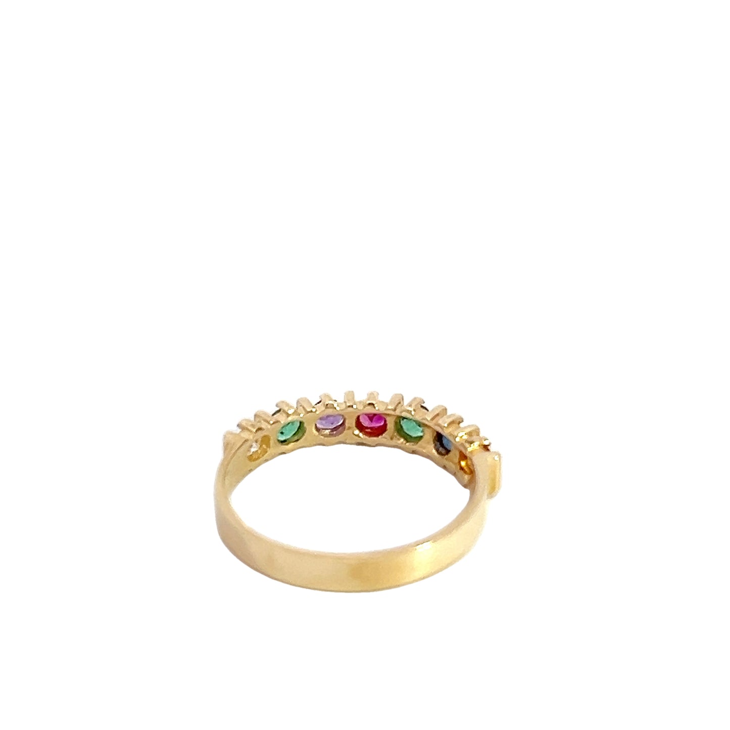 14K Colored Gemstone Band