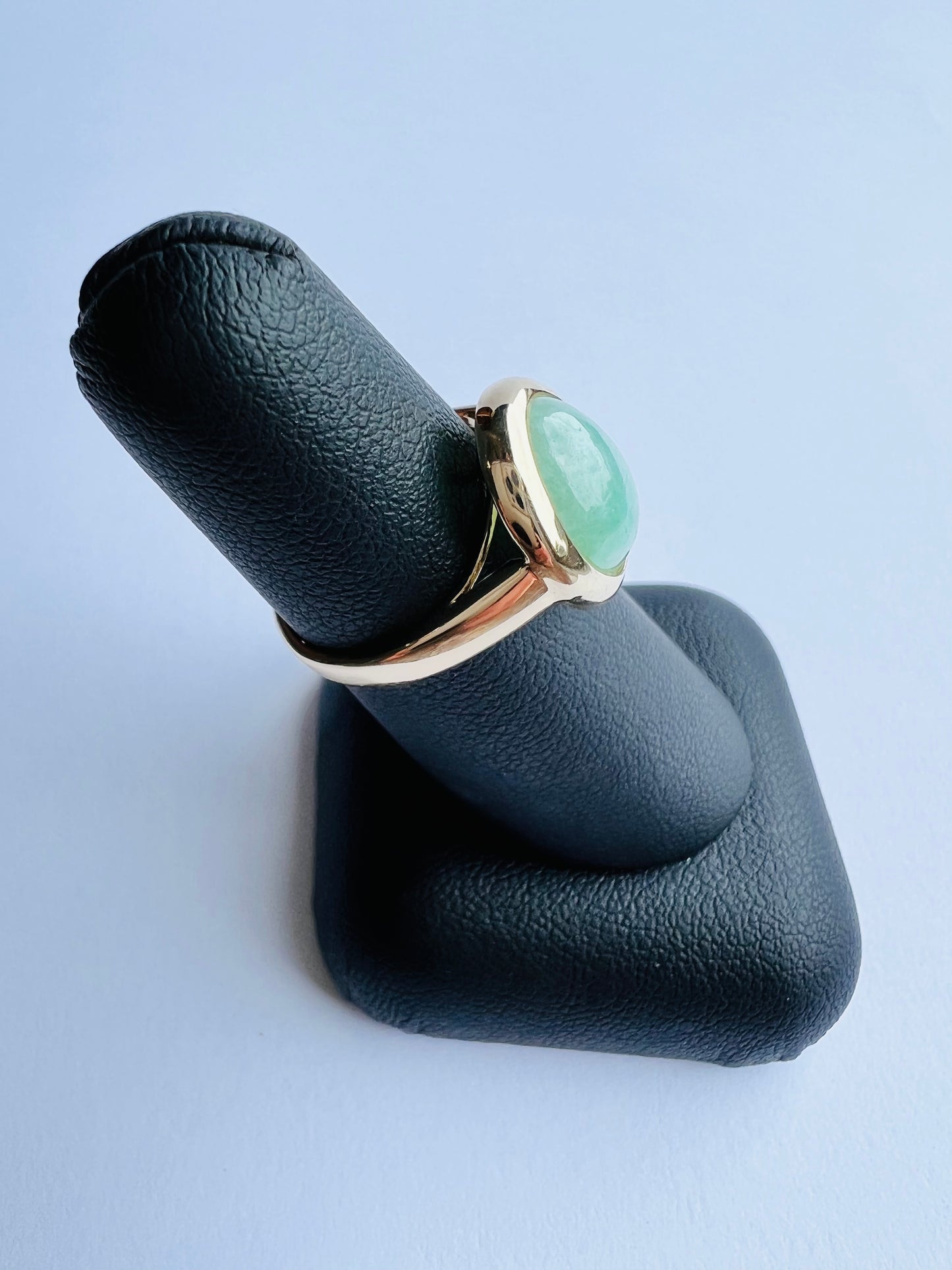 14K Yellow Jade Ring