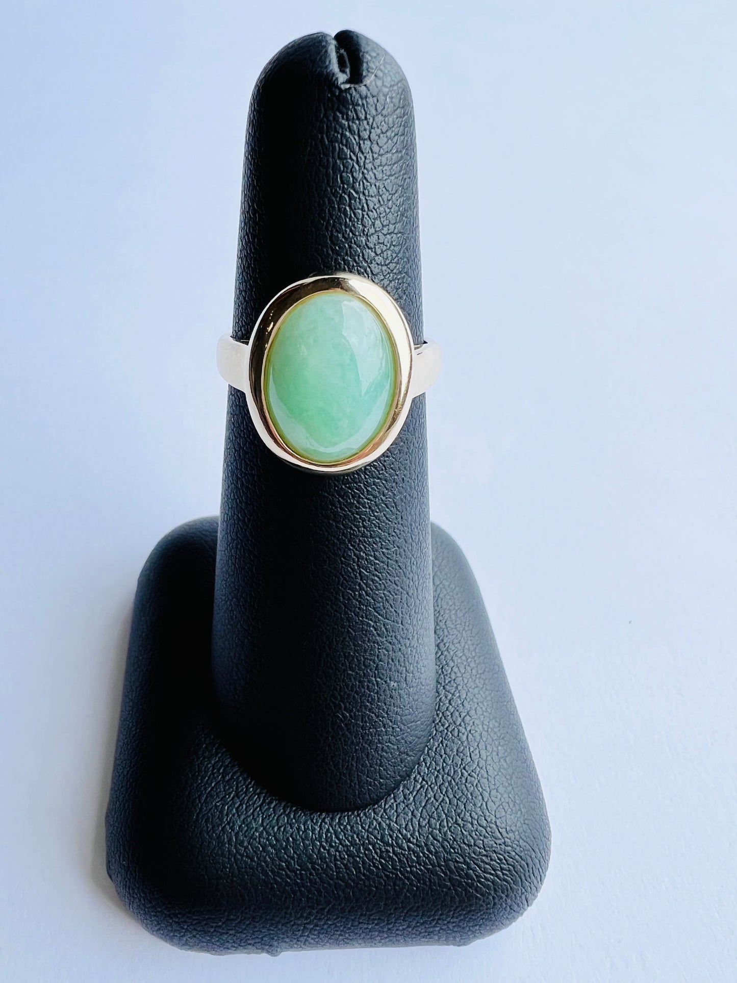 14K Yellow Jade Ring