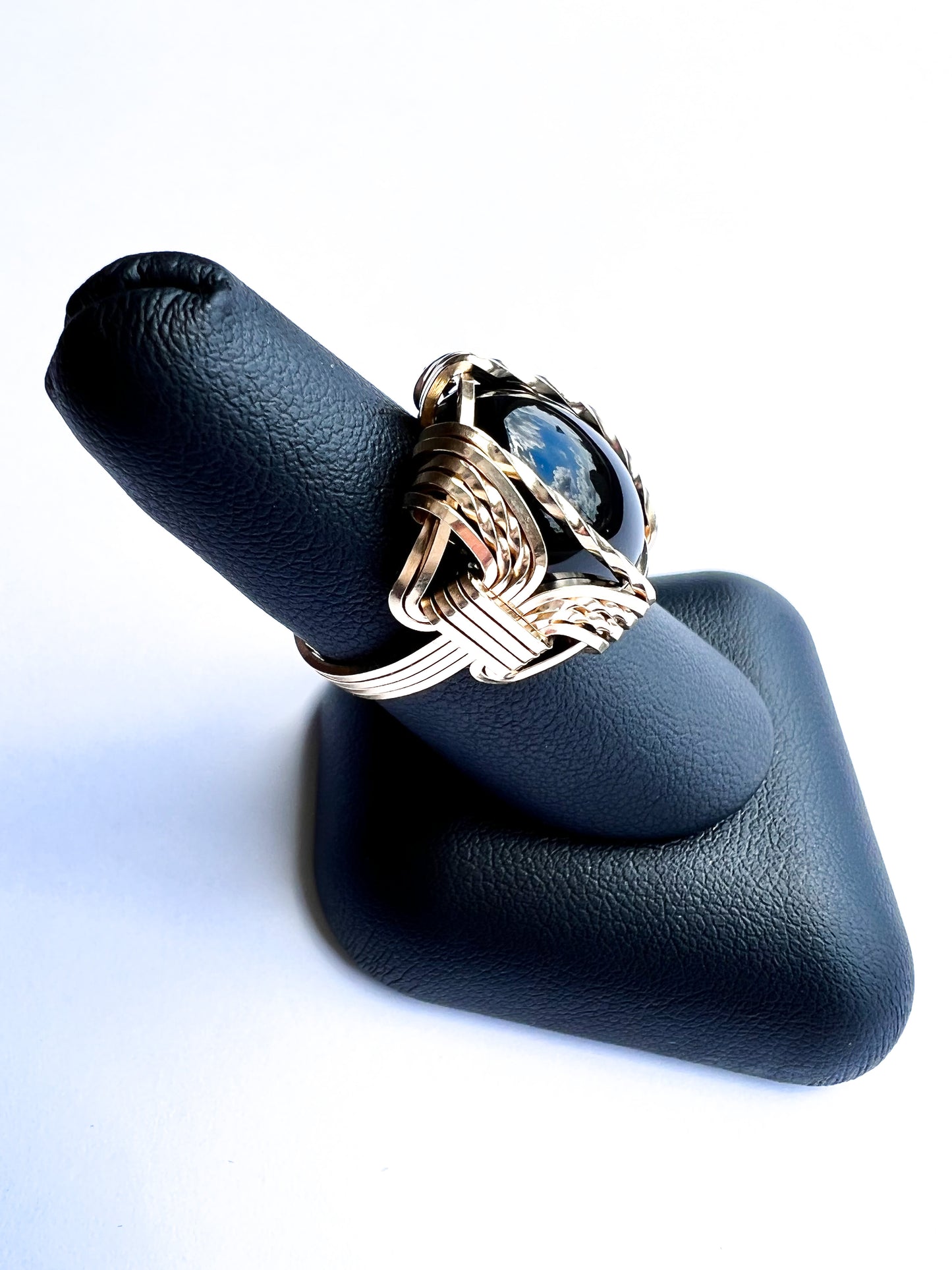 Handcrafted Yellow Gold Black Onyx Ring
