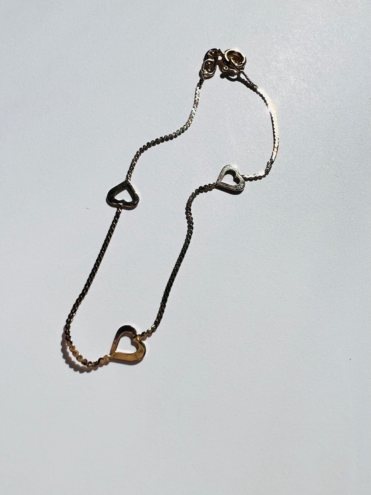 18K Yellow Heart Bracelet