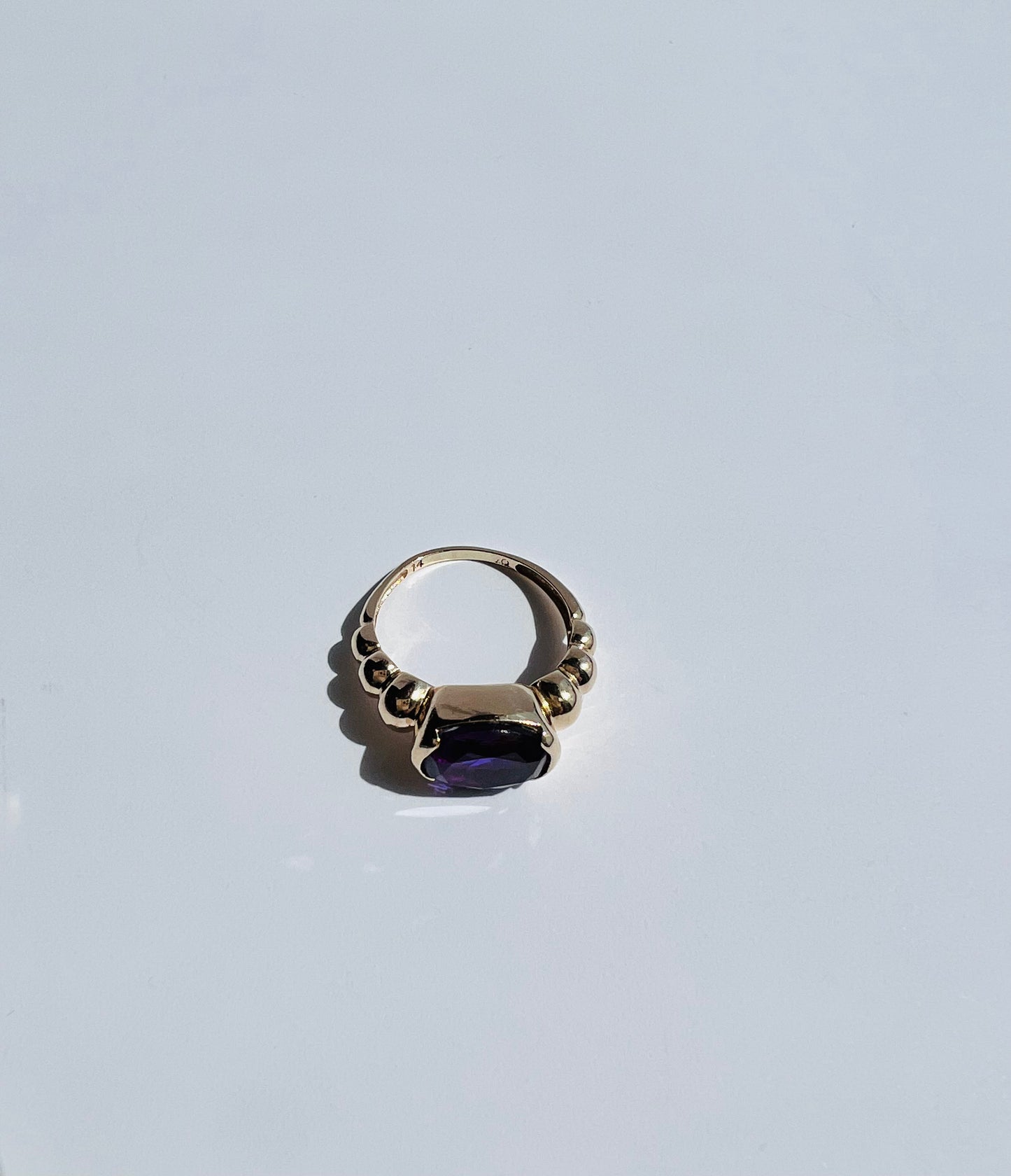 Vintage 14K Yellow Amethyst Ring