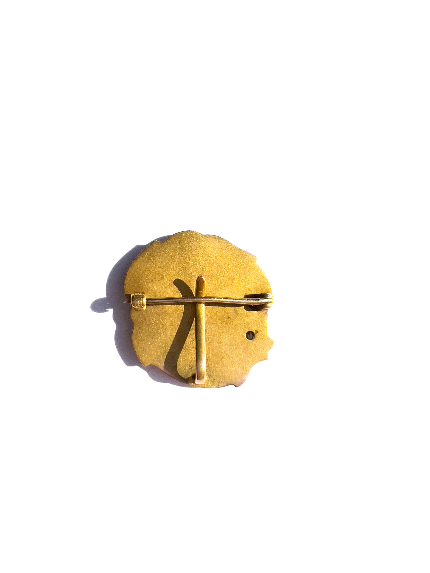 Antique 14k yellow and diamond pin