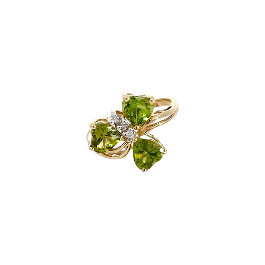 Peridot Clover Ring