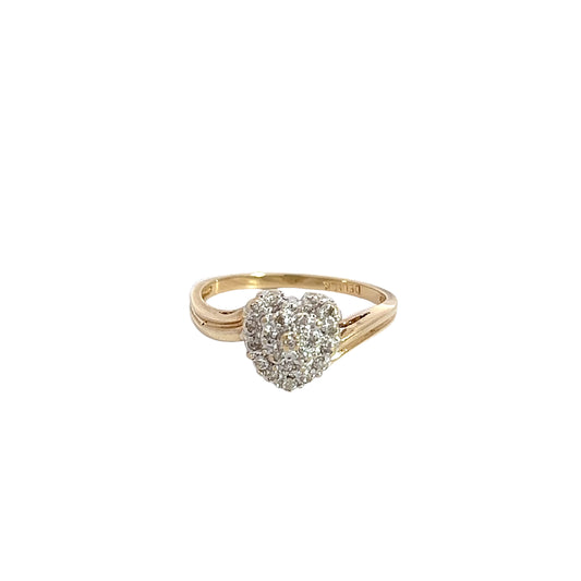 Diamond Cluster Heart Ring