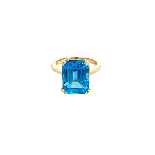 14K Blue Topaz Ring