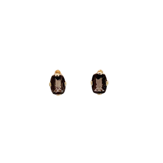 14K Smoky Topaz Stud Earrings