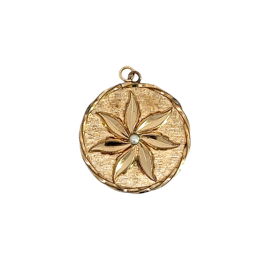 Engraved Flower Charm