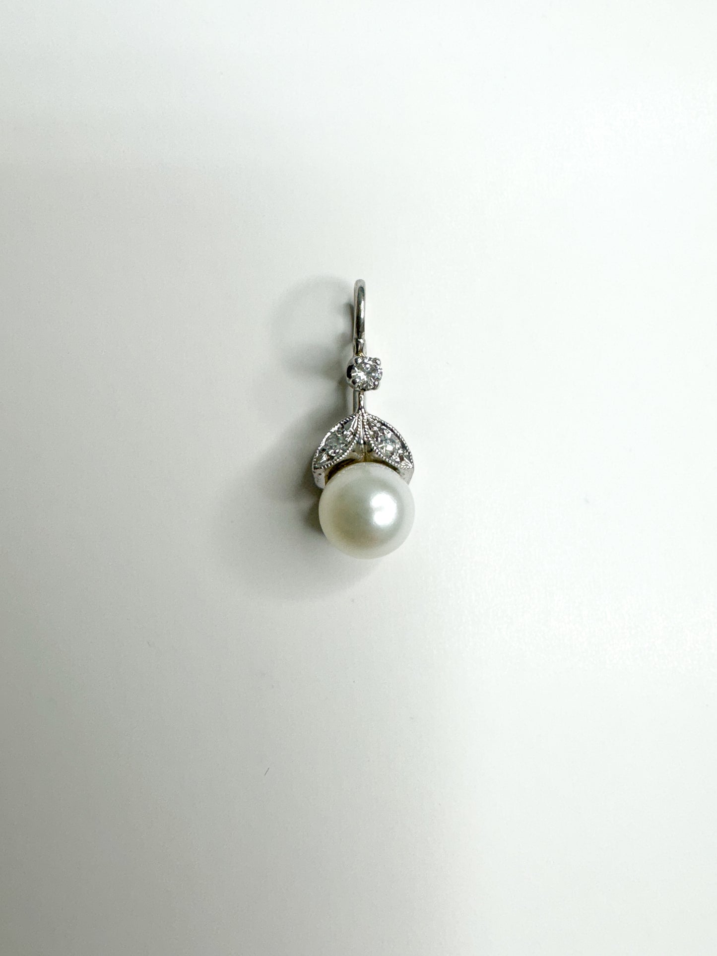 White gold, Diamond and Pearl pendant