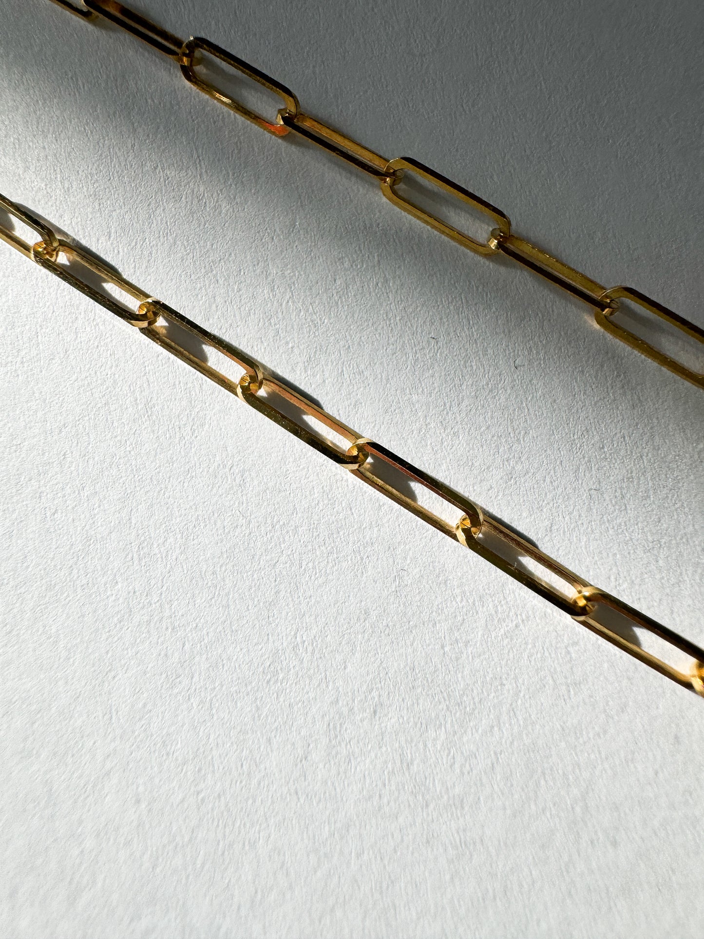 14k gold paper clip chain 18”