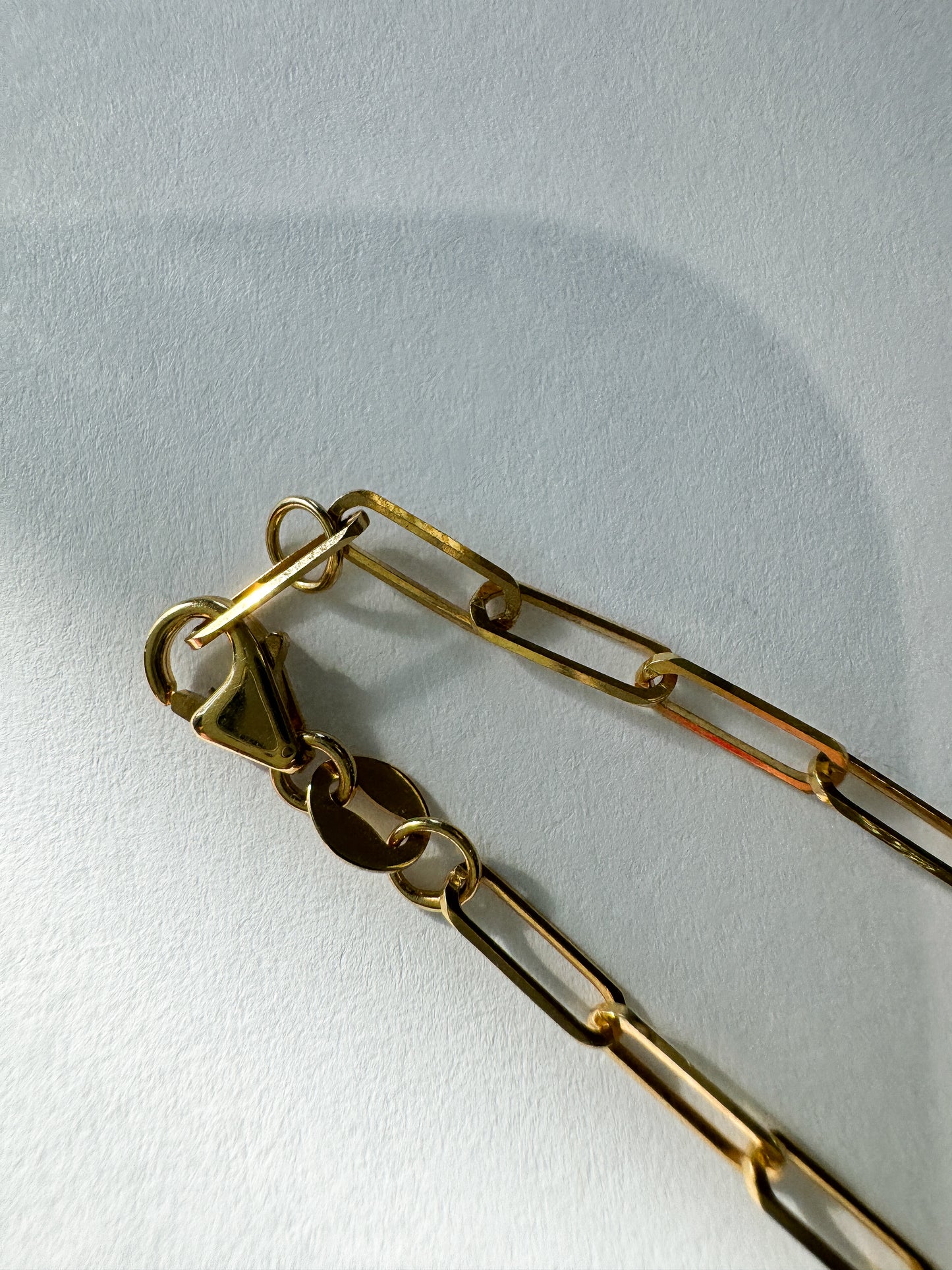 14k gold paper clip charm connector 20”