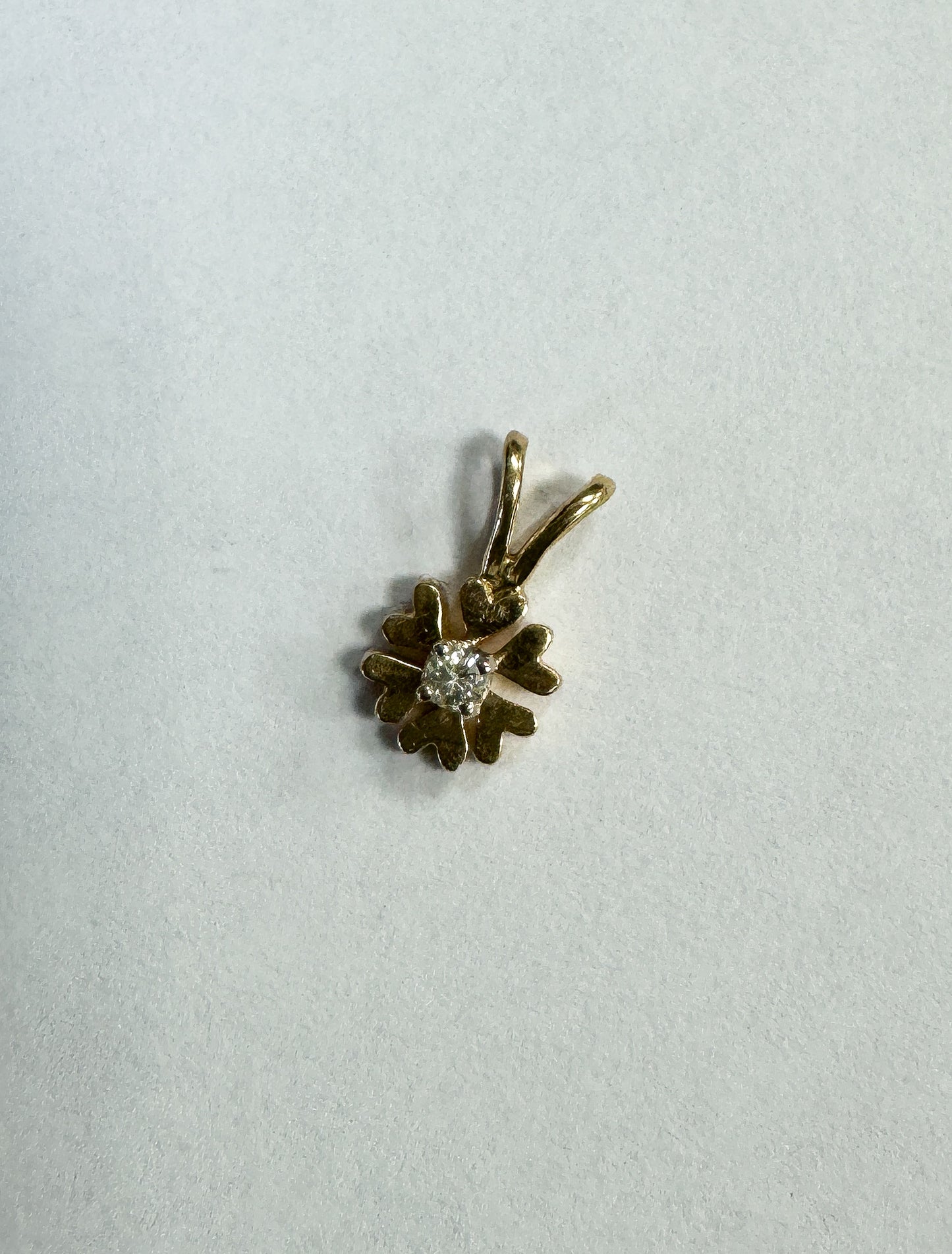 Yellow gold and diamond flower charm