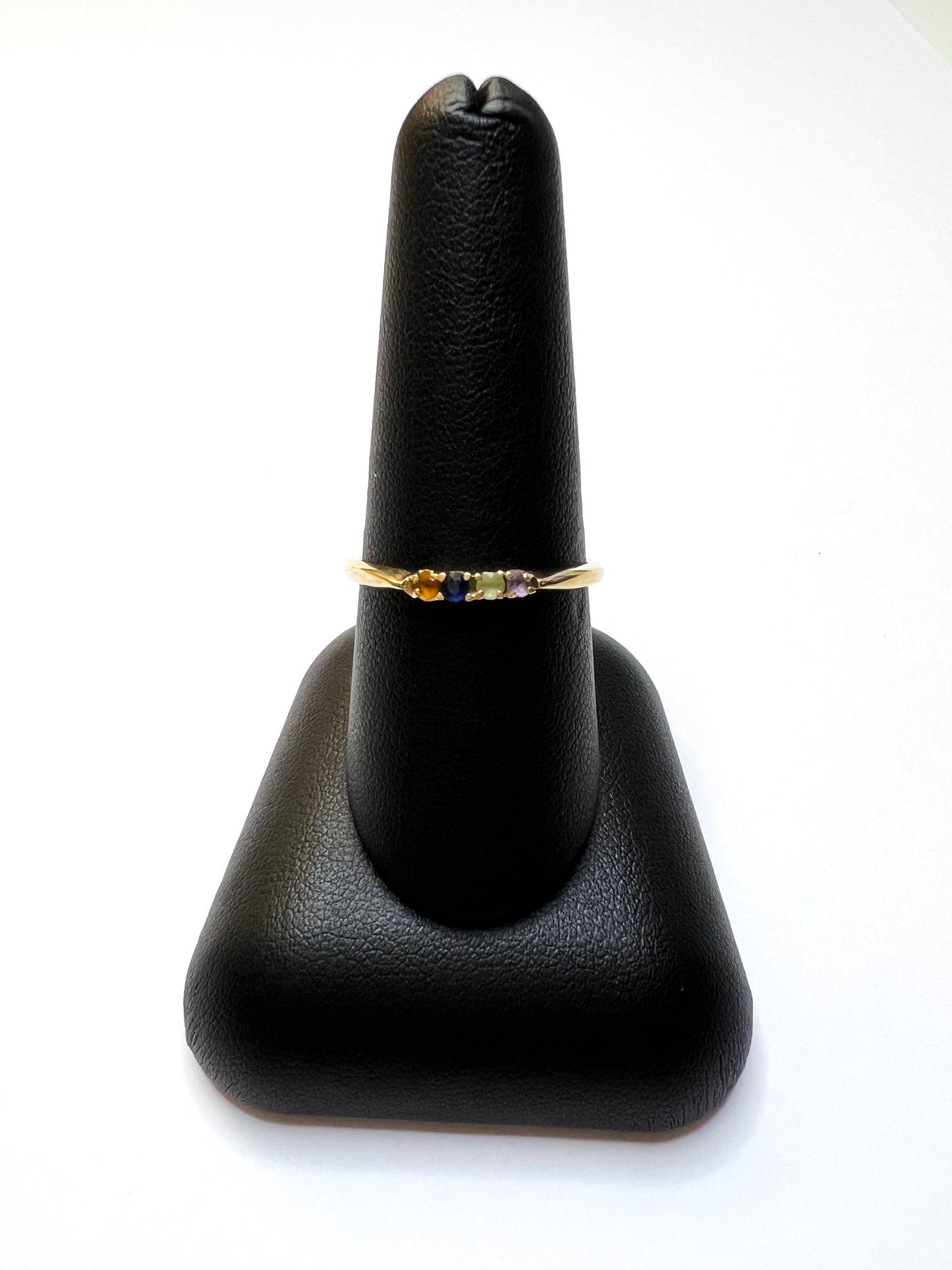 14K Yellow Gold Colored Stones Ring