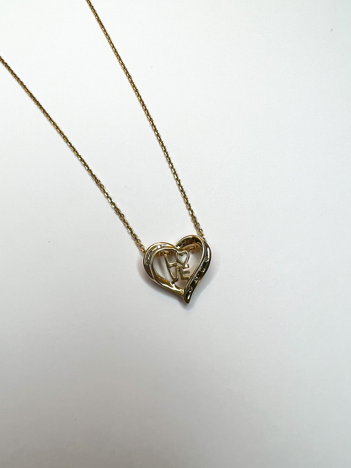 Yellow Gold & Diamond Love Heart Pendant