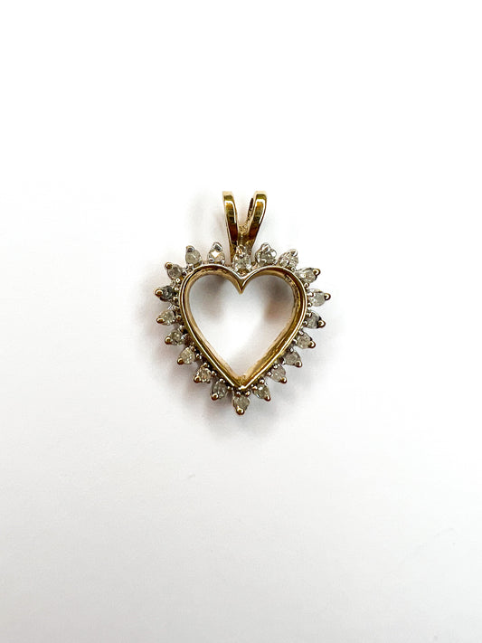 Yellow Gold & Diamond Heart Pendant