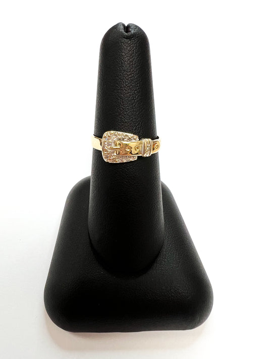 Yellow Gold Buckle Ring