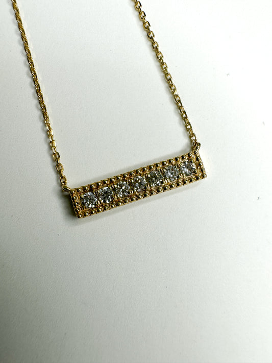 Vintage Inspired 14 Yellow Gold and Diamond Necklace