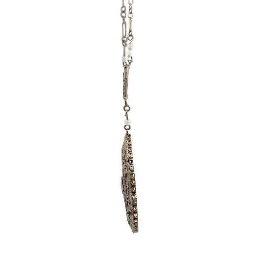 Art Deco 10K Filigree Necklace