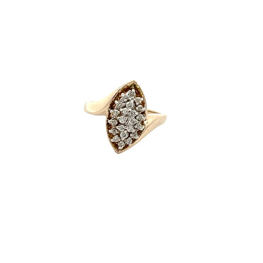 14K Diamond Cluster Ring