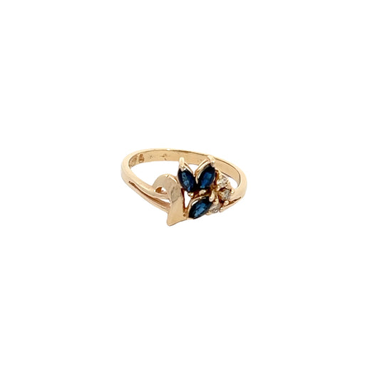 Blue Sapphire & Diamond Ring