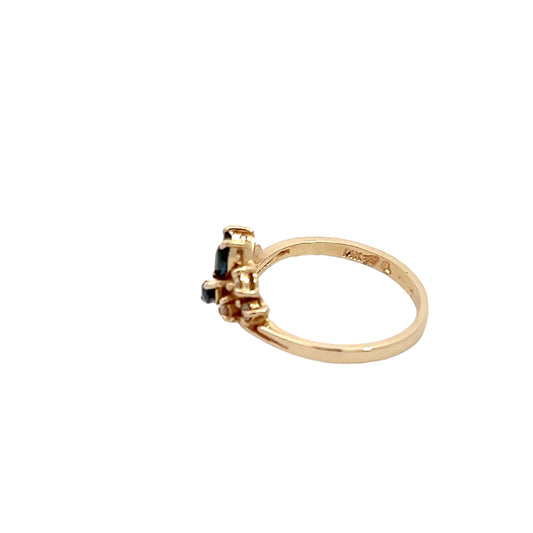 Blue Sapphire & Diamond Ring