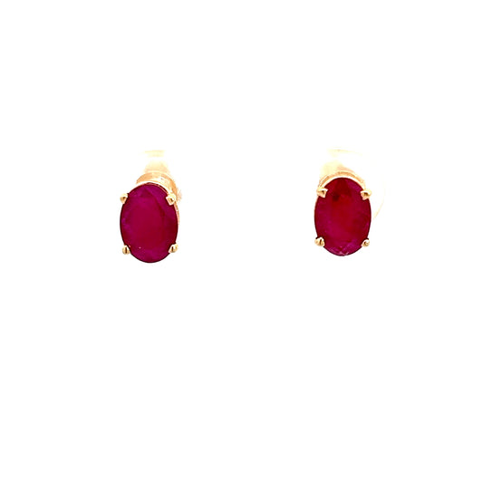 14K Ruby Stud Earrings