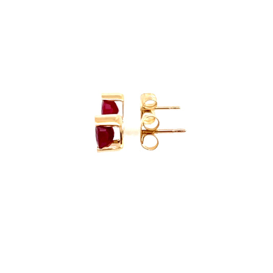 14K Ruby Stud Earrings