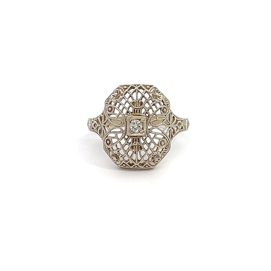 14K Antique Filigree Ring