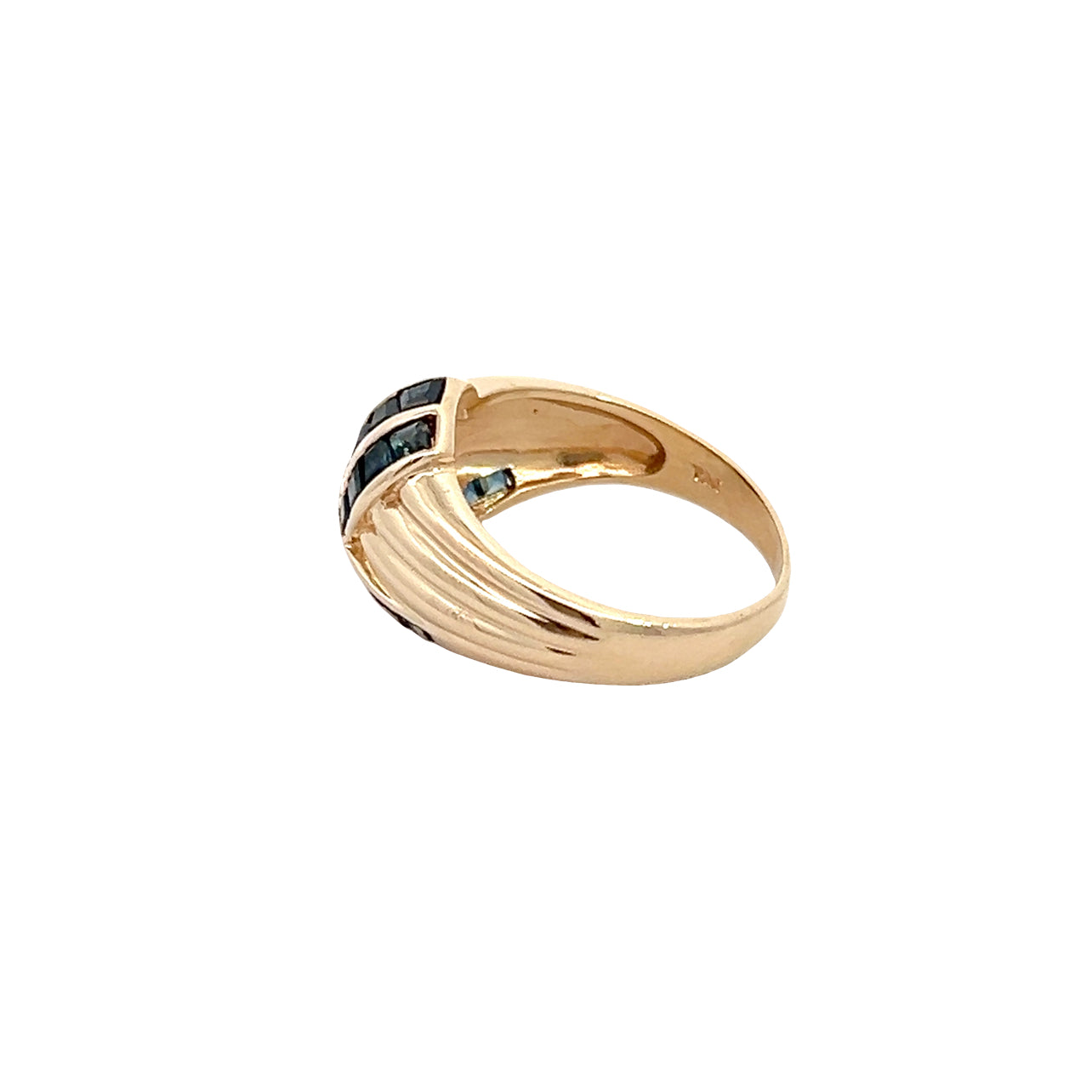14K Blue Sapphire Dome Ring