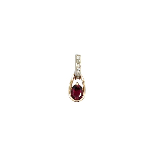 Rhodolite Garnet & Diamond Pendant