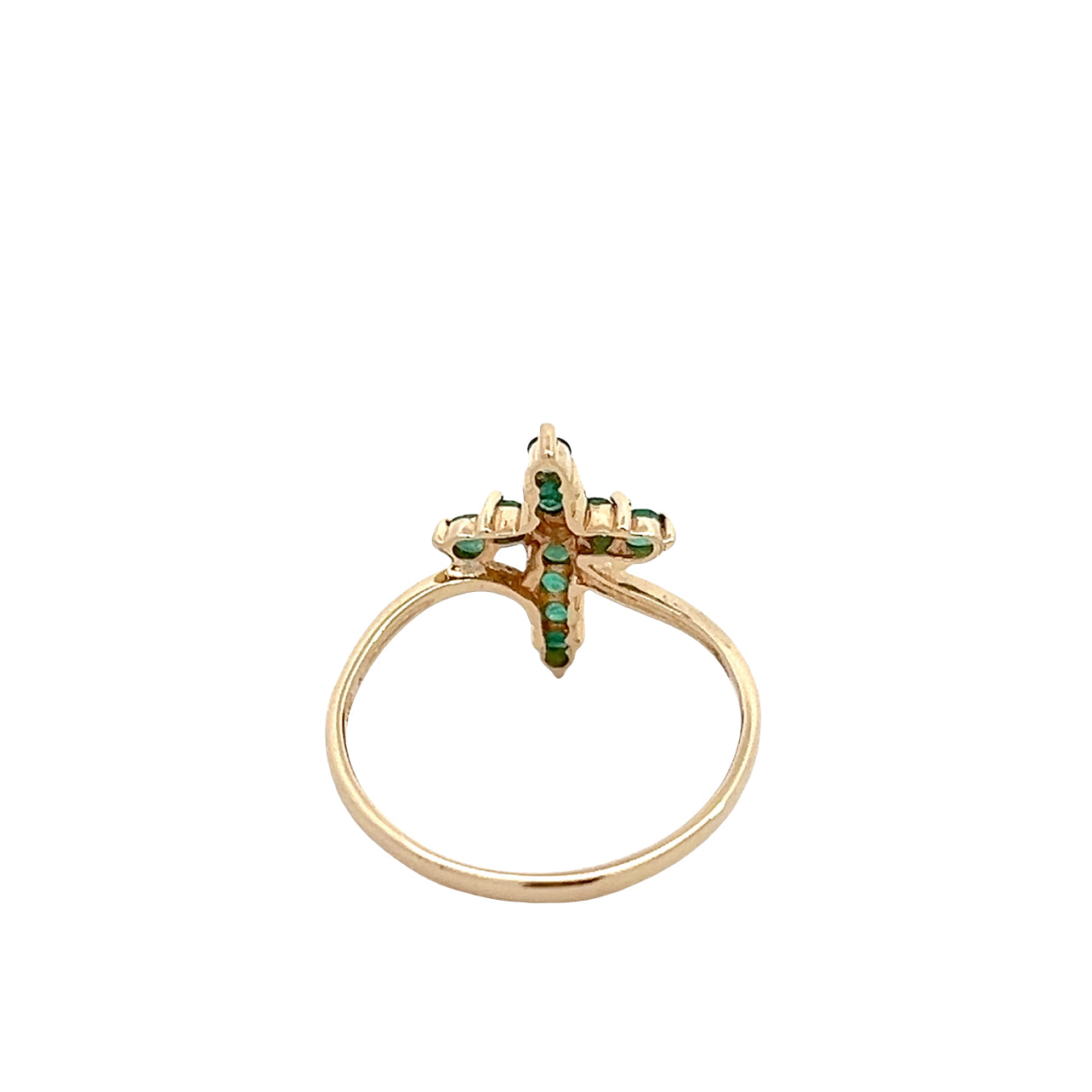 Emerald Cross Ring