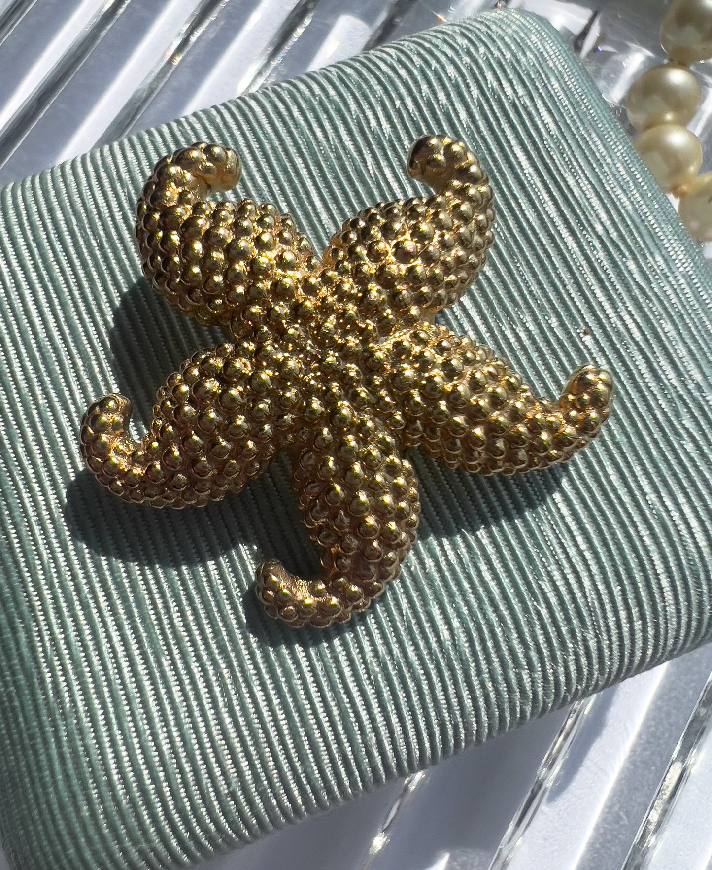 14K Yellow Gold Starfish Pin Brooch