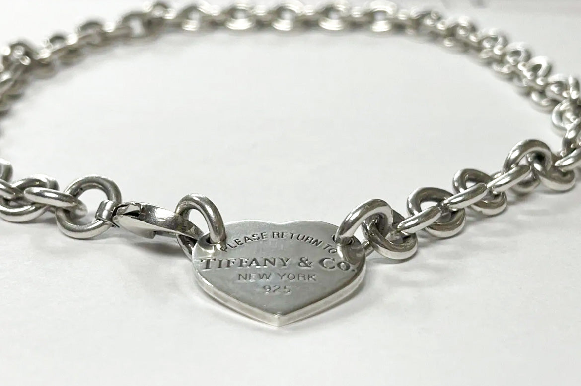 Authentic Tiffany and Company sterling silver heart choker
