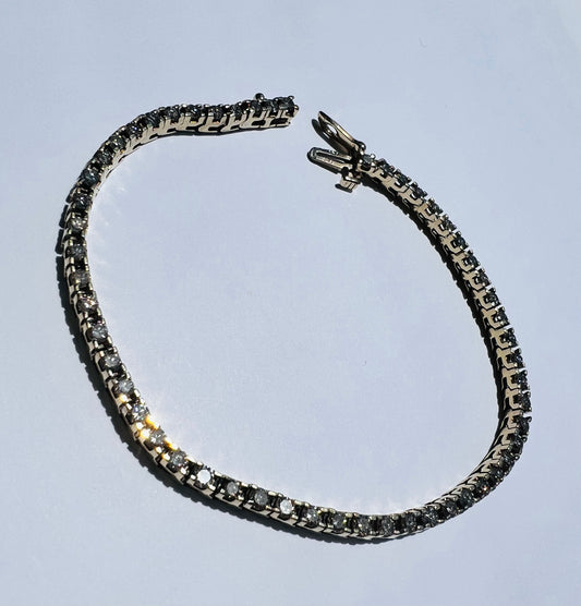 Vintage 14K Diamond Tennis Bracelet