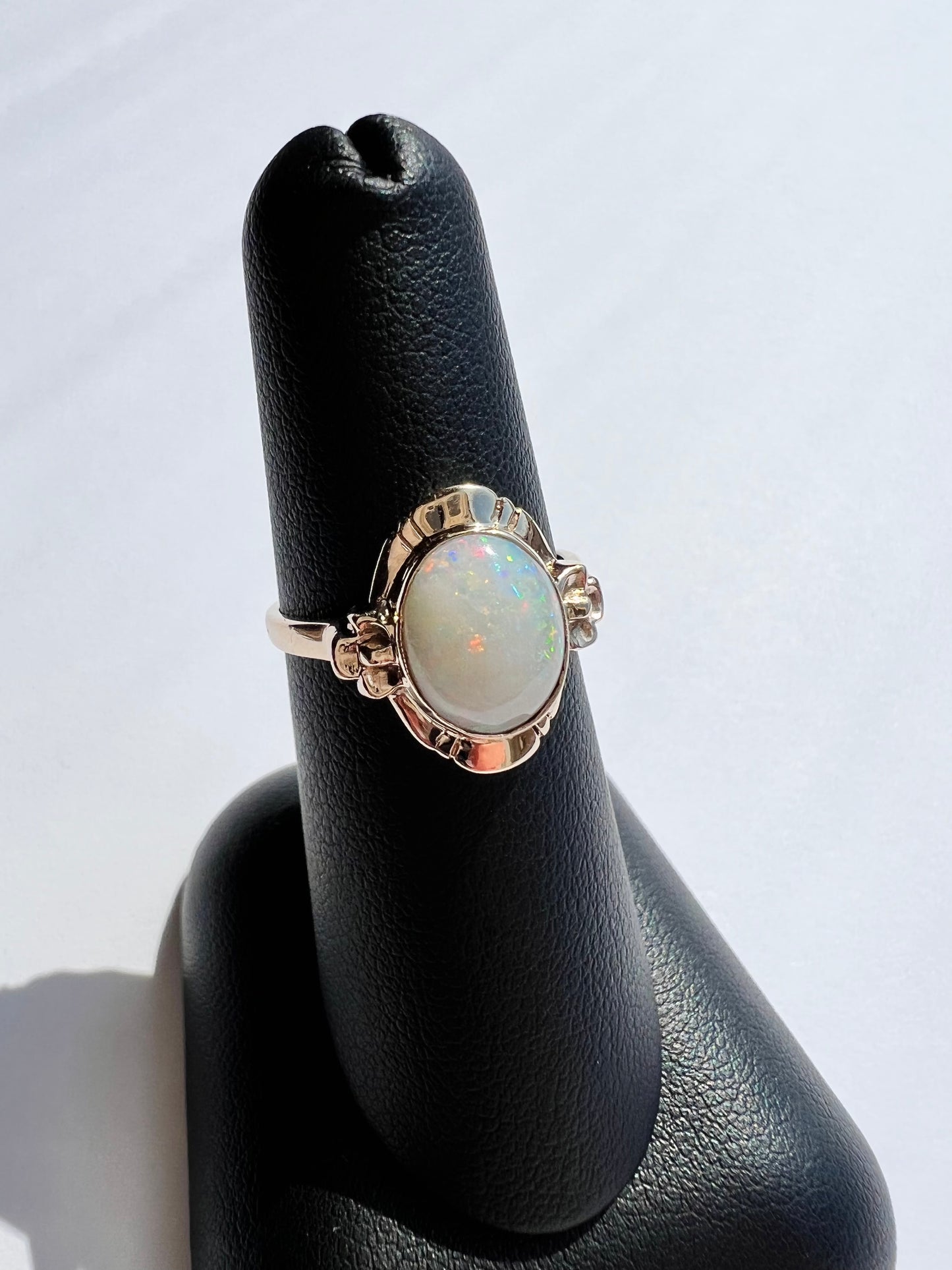 Vintage 10K Yellow Opal Ring