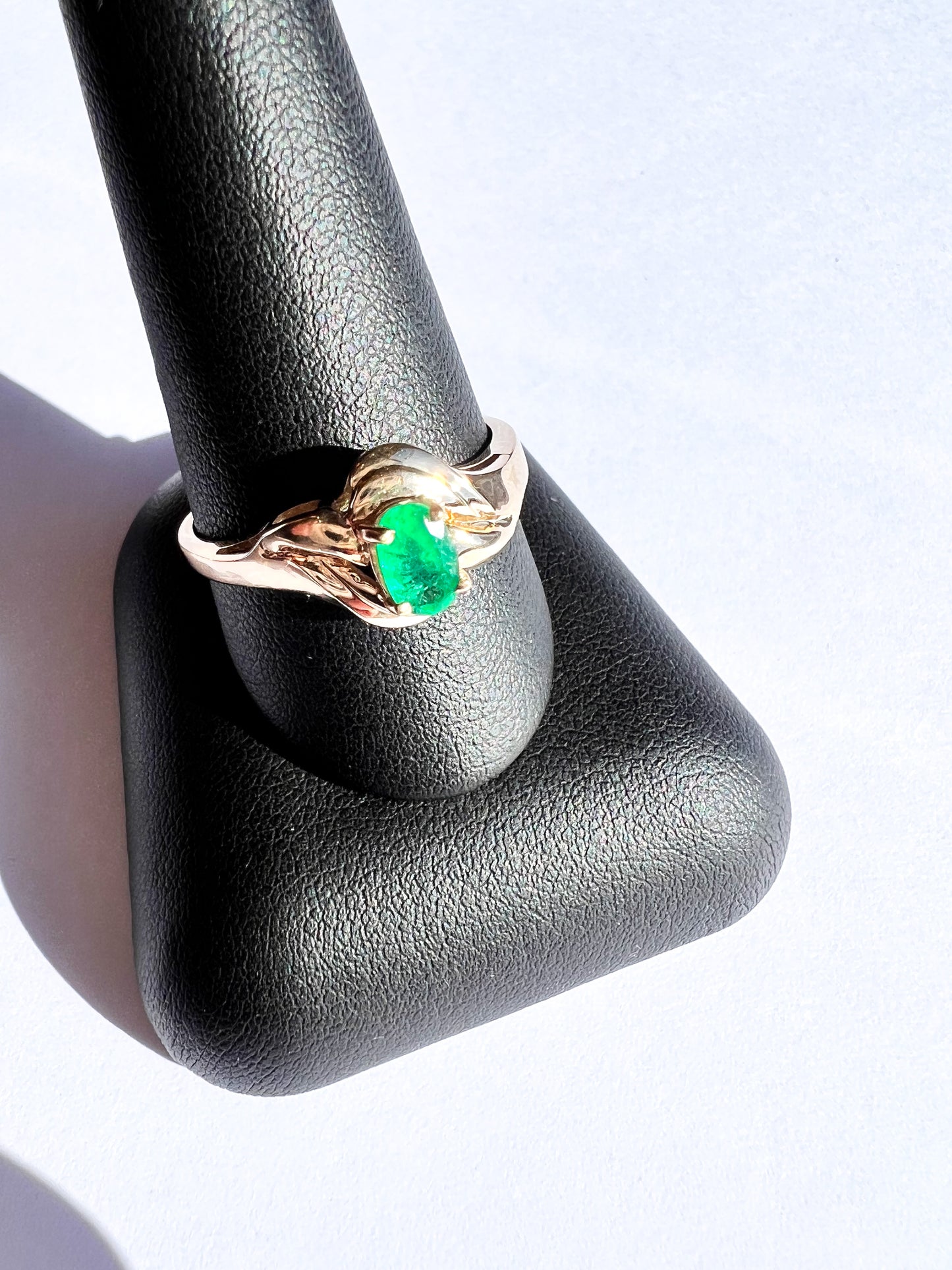 14K Yellow Gold & Genuine Emerald Ring