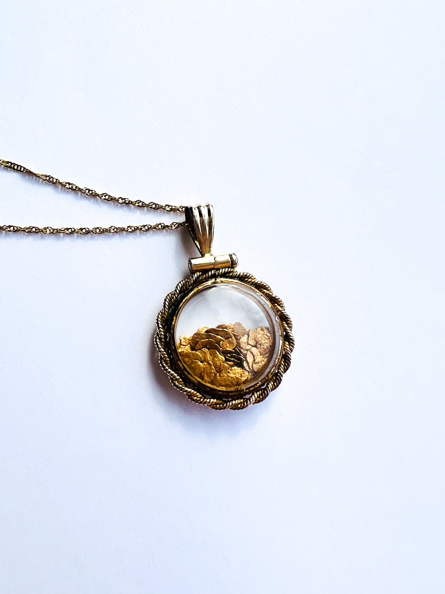 Genuine Panned Gold Flake Pendant