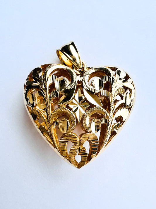 14K Yellow Gold Heart Pendant