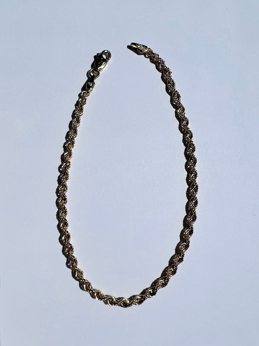 14K Yellow 7" Rope Chain Bracelet