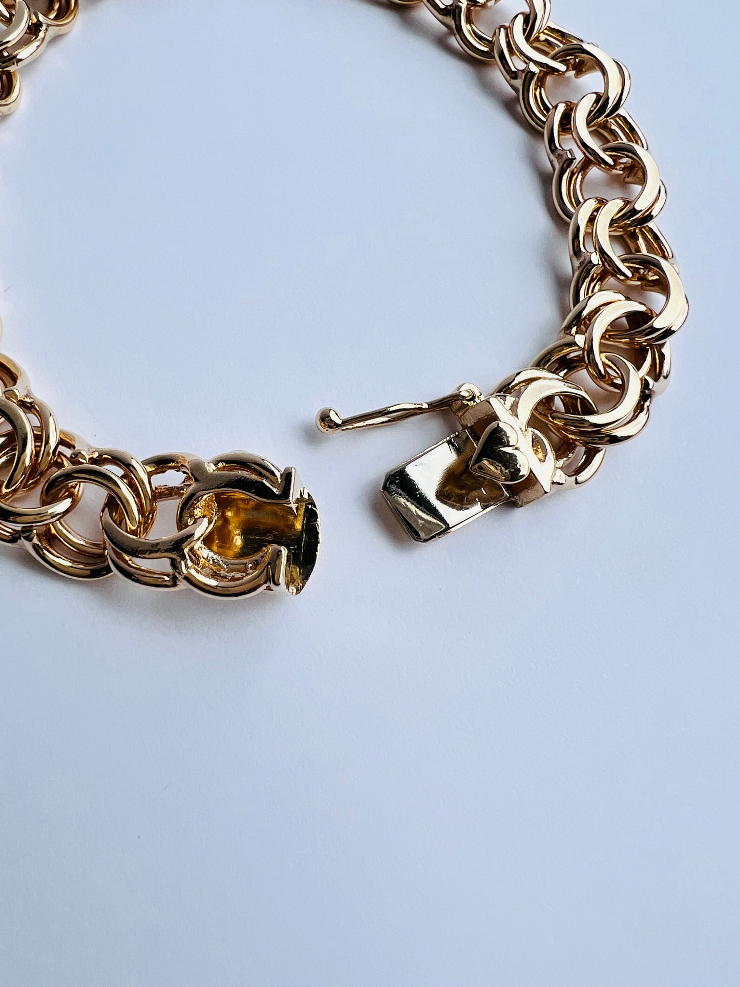 14K Yellow 8" Bracelet with Heart Clasp- Adorable!